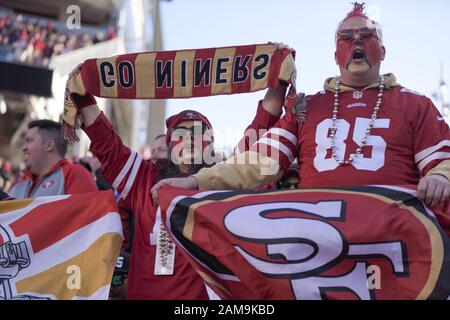 Santa Clara, California, Stati Uniti. 11th Gen 2020. Fan durante il gioco NFC Divisional Game, Minnesota Vikings vs. San Francisco 49ers l'11 gennaio 2020. Credit: Dalton Hamm/Zuma Wire/Alamy Live News Foto Stock