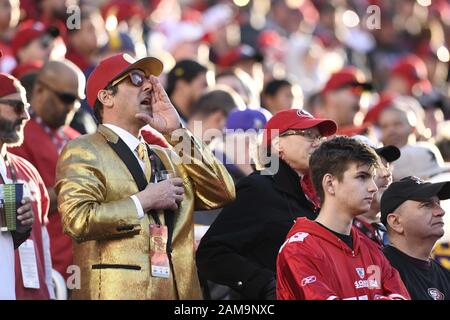 Santa Clara, California, Stati Uniti. 11th Gen 2020. Fan durante il gioco NFC Divisional Game, Minnesota Vikings vs. San Francisco 49ers l'11 gennaio 2020. Credit: Dalton Hamm/Zuma Wire/Alamy Live News Foto Stock