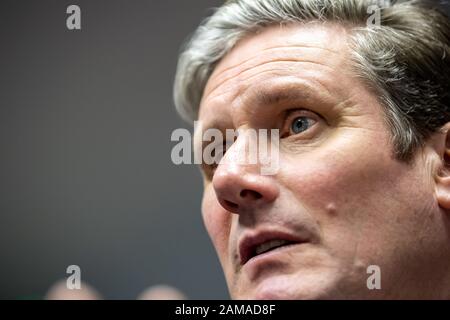 La manodopera MP Sir Keir Starmer sulla visita a Oldham 11 gennaio 2020. Foto Stock