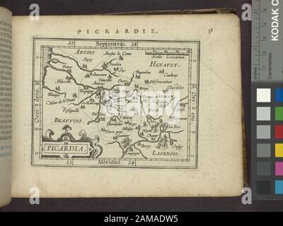 Picardia un'aggiunta alle epitomie di Abraham Ortelius il suo teatro littel, nevvly corected, augmentated e adorna di misure geographicall, da Michel Coignet ..., aggiunto alla fine su finale 15 foglie. Citazione/Riferimento: Phillips 3407 Include L'Indice. Lawrence H. Slaughter Collection ; 301. Mappe su rectos di foglie, con testo descrittivo su versos opposti. La copia di NYPL ha ms. Note scritte in inchiostro su t.p. e all'interno della copertina posteriore. Dotazione Nazionale per il sussidio Humanities per l'accesso alle mappe anticipate della Seaboard del Medio Atlantico. Testo su verso.; Picardia. Foto Stock