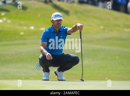 Fanling, Hong Kong, Cina. 12th Gen 2020.Hong Kong Open Golf Final Round. Wade Ormsby dell'Australia guida il campo. Sul 3rd verde. Credito: Hkphotonews/Alamy Live News Foto Stock