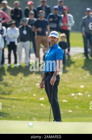 Fanling, Hong Kong, Cina. 12th Gen 2020.Hong Kong Open Golf Final Round. Wade Ormsby dell'Australia guida il campo. Sul 3rd verde. Credito: Hkphotonews/Alamy Live News Foto Stock