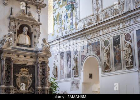 Dettagli della Basilica Cattedrale della trasfigurazione nella città di Cefalu e comune situato sulla costa Tirrenica della Sicilia, Italia Foto Stock