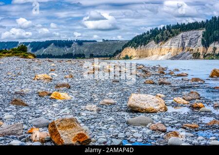 Rakaia Gorge, Nuova Zelanda Foto Stock