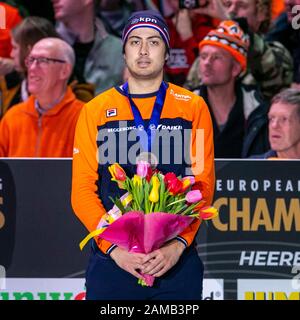 Heerenveen, Paesi Bassi. 12th Gen 2020. Heerenveen, Thialf Ice Stadium, 12-01-2020, Stagione 2019/2020, European Single Distances Championships. 1000m MEN, Kai Verbij durante la partita EC Single Distances 12-02-2020 Credit: Pro Shots/Alamy Live News Foto Stock