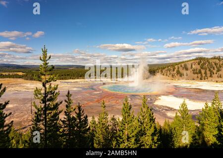 Grand Prismatic Spring Yellowstone im Nationalpark Foto Stock