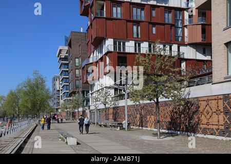 Amburgo Hafencity Grassbrookhafen Dalmannkai Foto Stock