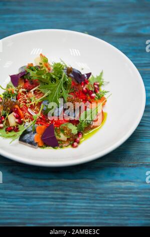 Escabeche piatto di pesce con caviale: Foto Stock