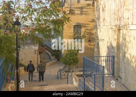 Menschen, Gassen, Altstadt, Safed, Israele Foto Stock