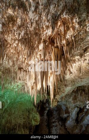 Il lampadario di tappezzeria), camera grande parco nazionale di Carlsbad Cavern, Nuovo Messico USA Foto Stock