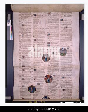 Rotolo, immagine 17 Elencato in De Ricci, Seymour, Censimento dei manoscritti medievali e rinascimentali negli Stati Uniti e in Canada. New York. N.B.: H.W. Wilson, 1935; e Supplement, New York, N.Y.: Società bibliografica d'America, 1962. Proprietà : Presentato dal Sig. E dalla Sig.ra D. J. Benoliel. In alto, più grafico del Dr. G.B. Dossier per ospiti e biblioteche. Rotolo; rotolo, immagine 17 Foto Stock