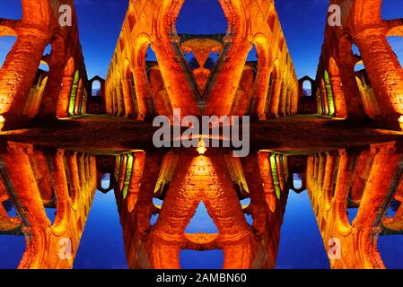 Fontane Abbey photoshop composito Foto Stock