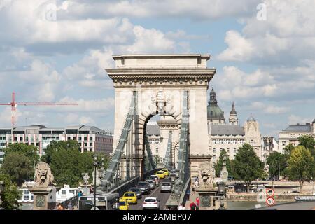 Ponte delle catene szechenyi Budapest Ungheria Foto Stock