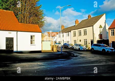 Rectory Row E Cross Street, Sedgefield, County Durham, Inghilterra Foto Stock