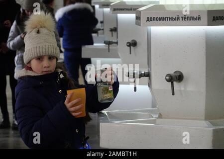 Galleria Narzannaya a Kislovodsk vista città Foto Stock