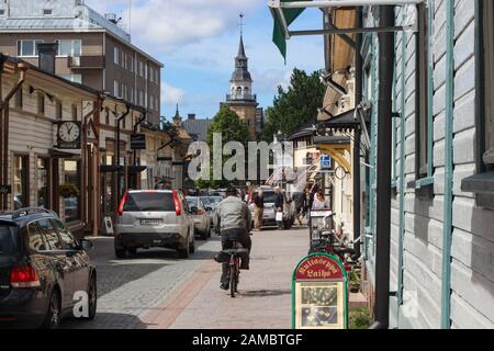 Street view in Old Rauma, Finlandia Foto Stock