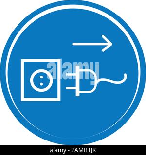 Scollegare la spina dalla presa elettrica. Icona presa a spina Illustrazione Vettoriale