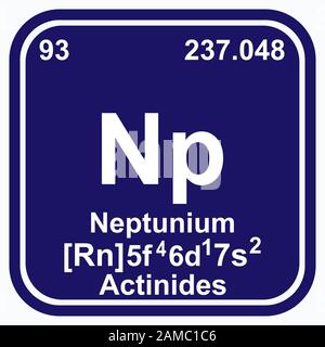 Neptunio Tavola periodica degli elementi illustrazione vettoriale eps 10 Illustrazione Vettoriale