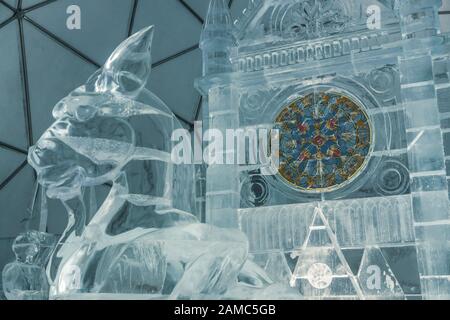 Hrebienok: Tatranska Ladovy Dom (Tatra Ice Dome) 2019/2020 - Cattedrale Di Notre Dame. Slovacchia. Europa Foto Stock