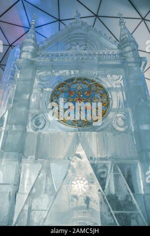 Hrebienok: Tatranska Ladovy Dom (Tatra Ice Dome) 2019/2020 - Cattedrale Di Notre Dame. Slovacchia. Europa Foto Stock