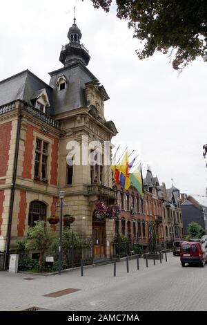 Historiches Rathaus, Malmedy, Provinz Lüttich, Belgien Foto Stock