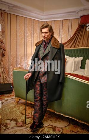 Milano, Italia. 12th Gen 2020. Milano, Milano Fashion Week, Man Fall Winter 2020/2021. Milano Moda Uomo Autunno Inverno 2020/21. Miliardario Nella Foto Presentazione: Modello Di Credito: Agenzia Indipendente Di Foto/Alamy Live News Foto Stock