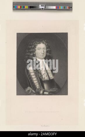 Sir Edmund Andros Printmakers Include Henry Bryan Hall, Jacobus Houbraken, James Mcardell, Thomas Phillibrowne & William Wellsthered. Titolo dal Calendario della raccolta Emmet. Em1714; Sir Edmund Andros. Foto Stock