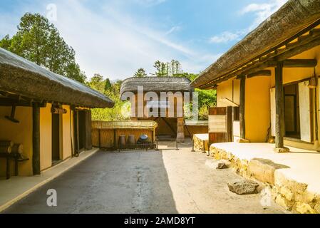 Ex residenza di Kim il cantata a Mangyongdae, corea del Nord Foto Stock