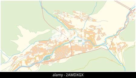 Mappa stradale della capitale andorra Andorra la Vella Illustrazione Vettoriale