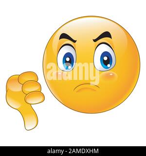 Cartoon antipatia emoticon Illustrazione Vettoriale