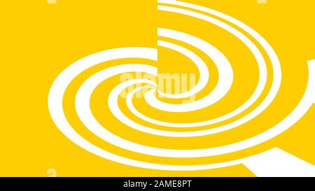 Abstract cerchi bianchi linee su sfondo giallo. Carta da parati geometrica Foto Stock