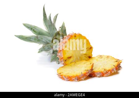 Baby ananas isolato su sfondo bianco Foto Stock