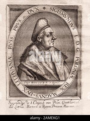 Ritratto del Granduca di Lituania e re di Polonia Sigismondo i 'il vecchio' (1467-1548), che sostituì il suo fratello maggiore Alexander Jagellonch Foto Stock