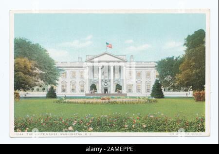 The White House, Washington, DC Postcard numero di serie: 13144 ultima serie pubblicata principalmente da immagini di proprietà o commissionate dall'azienda.; The White House, Washington, D.C. Foto Stock