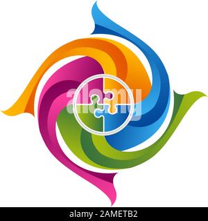 intorno al logo fish Foto Stock