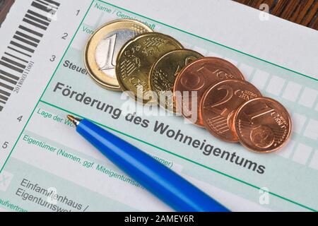 Anlage FW, Förderung des Wohneigentums, formulare, Steuererklärung Foto Stock