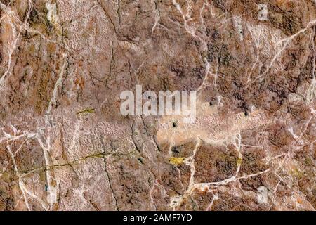 Struttura in marmo multistrato multicolore con venature e graffi diversi, motivo senza cuciture Foto Stock