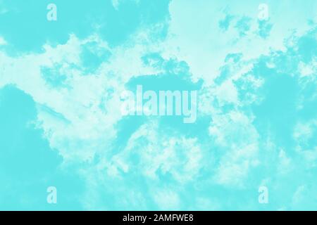 Mint aqua menthe colore sfondo, nuvole texture pattern Foto Stock