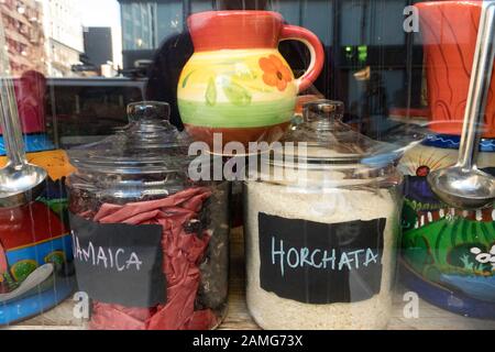 Tortaria è un ristorante messicano e Tequila Bar, Greenwich Village, New York, Stati Uniti Foto Stock