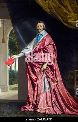 Ritratto di Armand Jean du Plessis, cardinale Richelieu, dipinto di Philippe de Champaigne, 1633-1640 Foto Stock