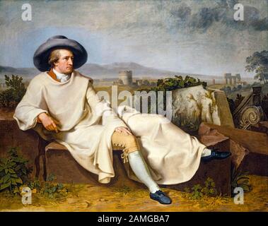Johann Heinrich Wilhelm Tischbein, Goethe nella Campagna Romana, (Johann Wolfgang von Goethe (1749-1832)), ritratto, 1787 Foto Stock