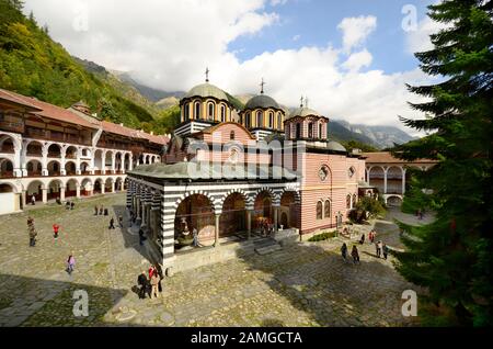 Rila, Bulgaria, Monastero di San Ivan di Rila, noto anche come monastero di Rila, patrimonio dell'umanità Dell'Unesco Foto Stock