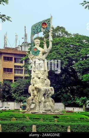 Dhaka, Bangladesh - 17 settembre 2007: Memorial for Freedom Fighters sul campus universitario di Dhaka Foto Stock