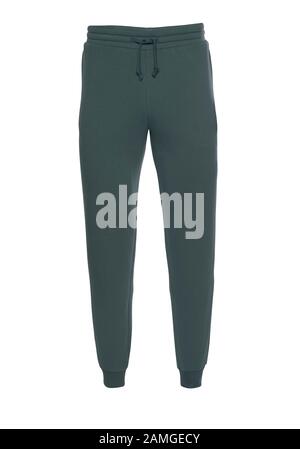 Pantaloni da jogging maschio isolati su sfondo bianco con percorso di ritaglio, vista frontale Foto Stock