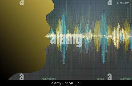 persona che parla, esempio del concetto di riconoscimento vocale Foto Stock
