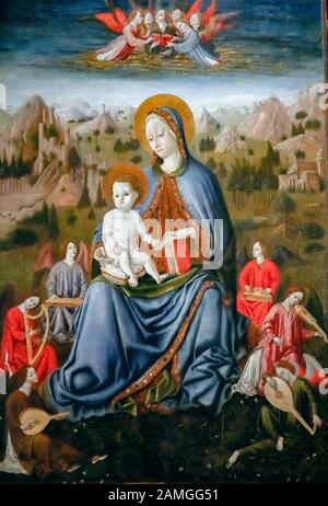 Italia Liguria La Spezia: Museo Civico Amedeo Lia: Benedetto Bembo. Madonna dell'umiltà e angeli musicista - 14th secolo Foto Stock