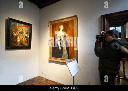 Gli interni di attrazione superiore Rubenshuis, Peter Paul Rubens (1577-1640) Mansion, il Meir distretto di Anversa in Belgio, Europa Foto Stock