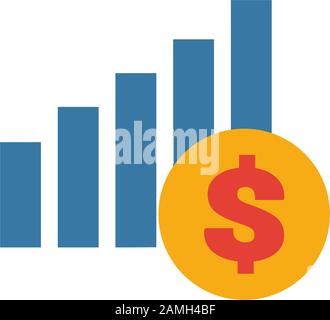 Icona ricavi. Semplice elemento piatto della collezione crowdfunding. Icona dei ricavi creativi per modelli, software e applicazioni Illustrazione Vettoriale