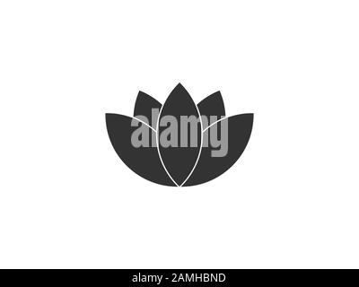 Fiore, icona lotus. Illustrazione vettoriale, design piatto. Illustrazione Vettoriale