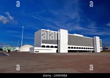 Biblioteca Nacional di Brasília, Complexo Cultural da República, Brasília, DF, Brasile Foto Stock